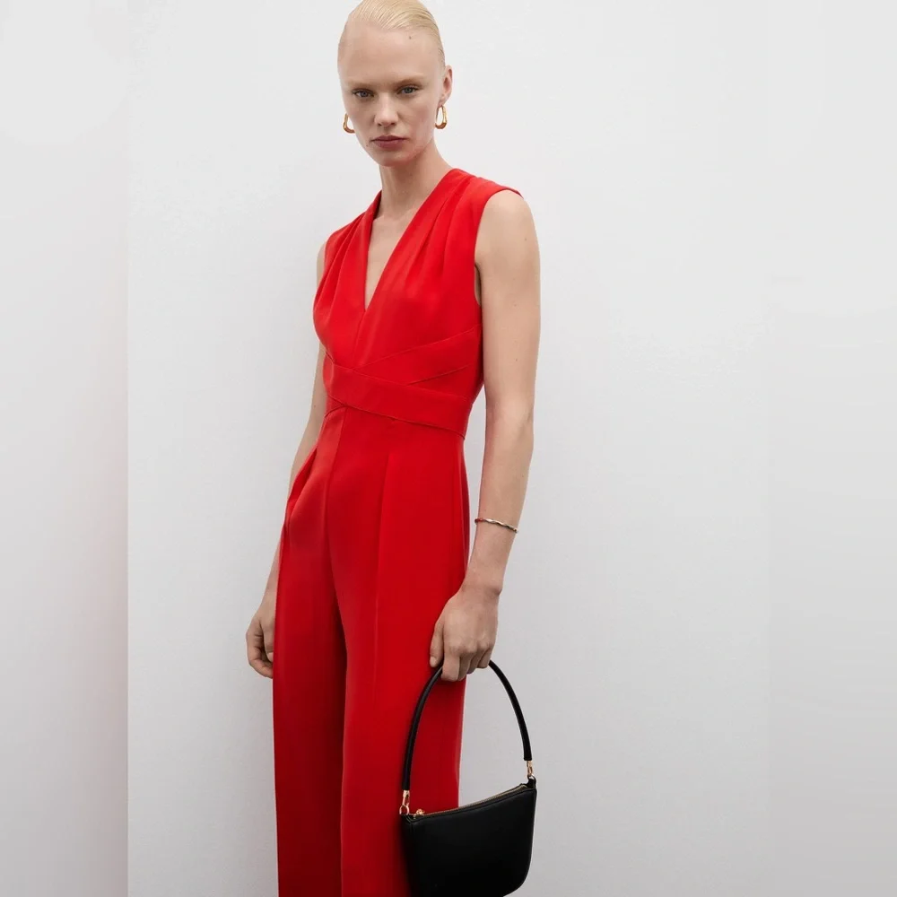 Mango long jumpsuit with crossover detail NWT - Picture 4 of 7